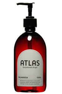 Vi har alcogel med doften av palmarosa i flaskor för 100 ml, 250 ml och 500 ml. Vår alcogel är återfuktande, helt naturlig och torkar snabbt på huden!